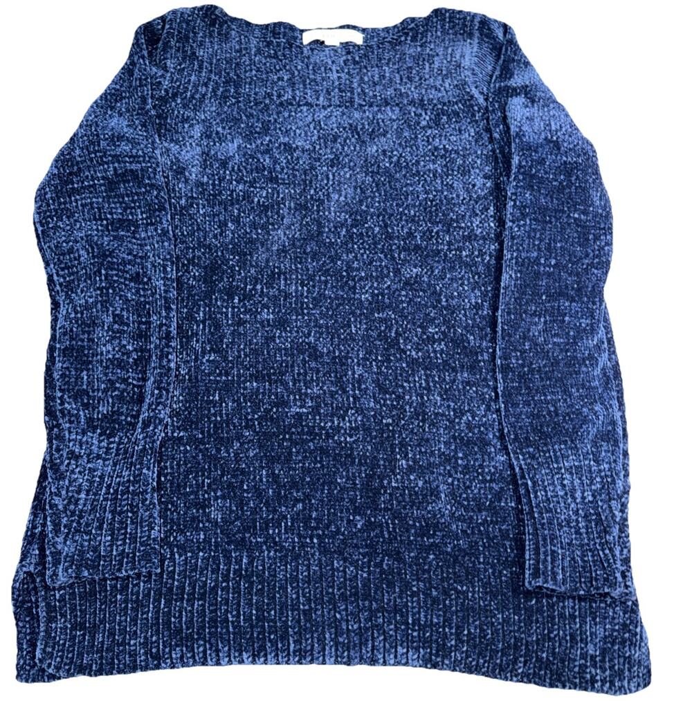 LOFT Blue Chenille Soft Cozy Longline Sweater Women’s Medium